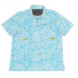 William Murray The Rough Life Polo XXL Ocean Shark Yellow Submarine Golf Shirt
